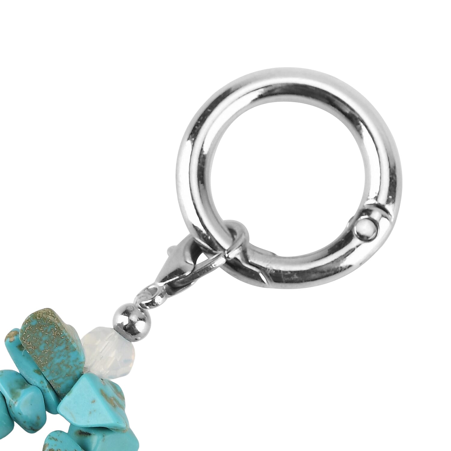 Set of 3 Natural Gemstone Key Chains - Howlite, Red Agate & Grey Agate 350.00 Ct