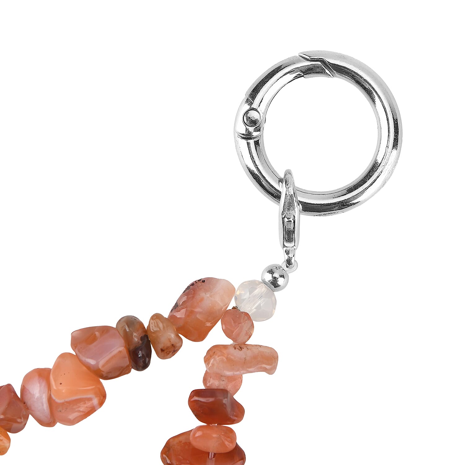 Set of 3 Natural Gemstone Chip Cellphone Chain Charms - 350 CT