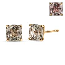 9K Yellow Gold AAA Turkizite Solitaire Stud Earring with Push Back 1.93 Ct.