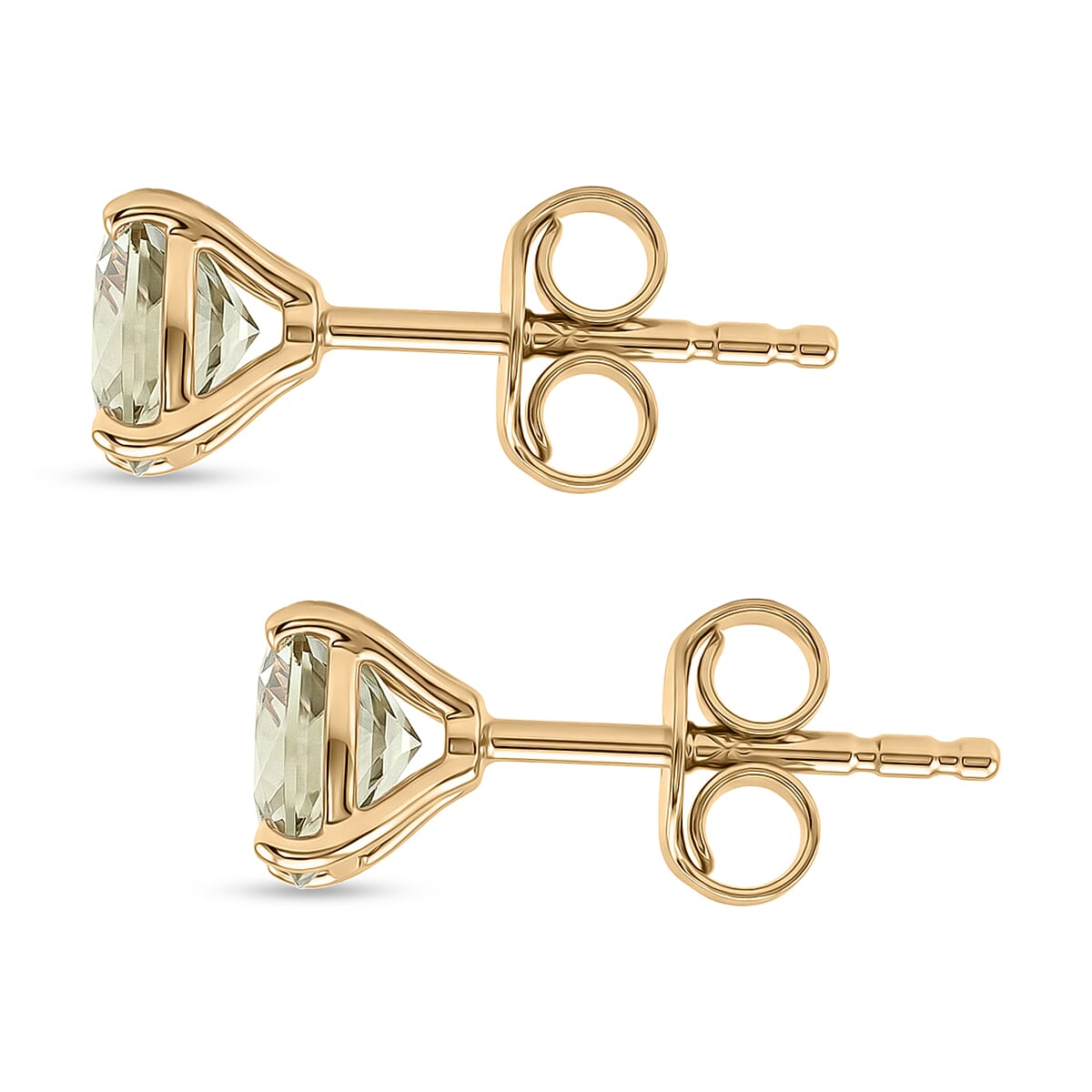 9K Yellow Gold AAA Turkizite Solitaire Stud Earring with Push Back 1.93 Ct.