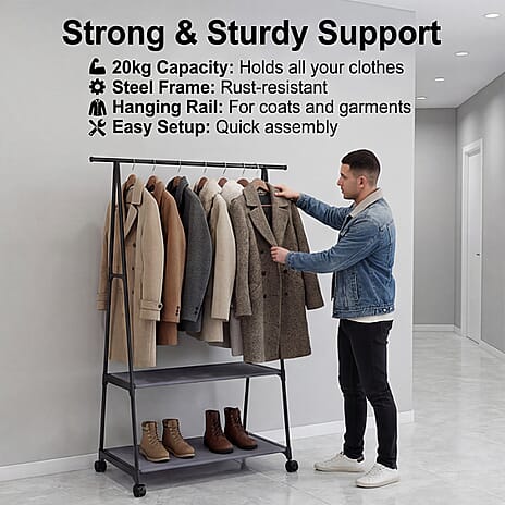 Hight Adjustable Clothes Rack (84x43x156cm)