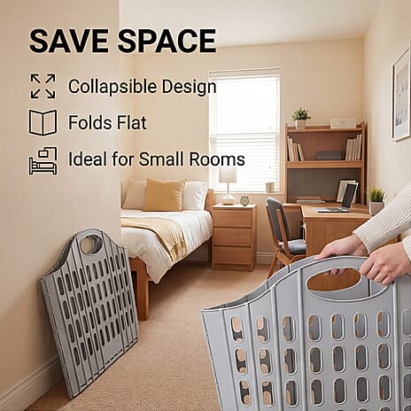 23L Foldable Laundry Basket - Grey