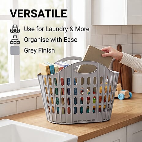 23L Foldable Laundry Basket - Grey