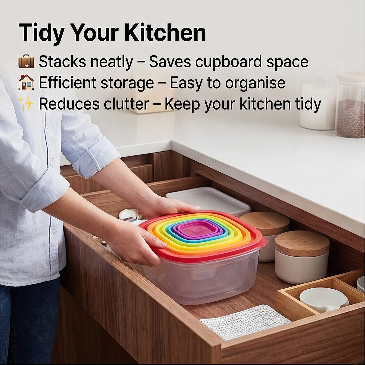 Set of 7 - Storage Container - White