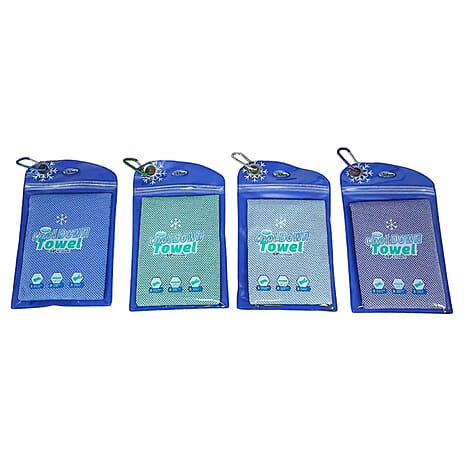 Cool Down Towels Set of 4 &ndash; Instant Cooling Neck Towels with Carry Case - Red