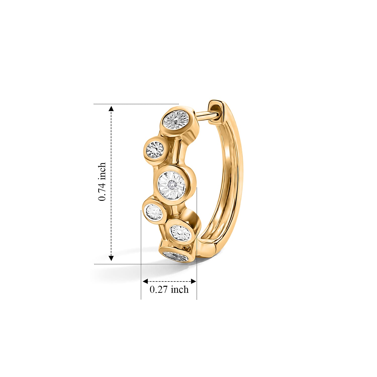 EverTrue - Natural White Diamond Hoop Earring in Yellow Gold Tone 4.00 Ct.