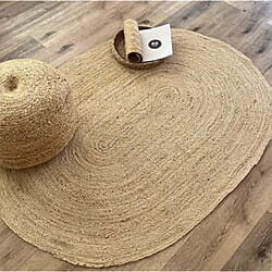 Theo Oval Jute Rug (60 x 110 cm) - Natural