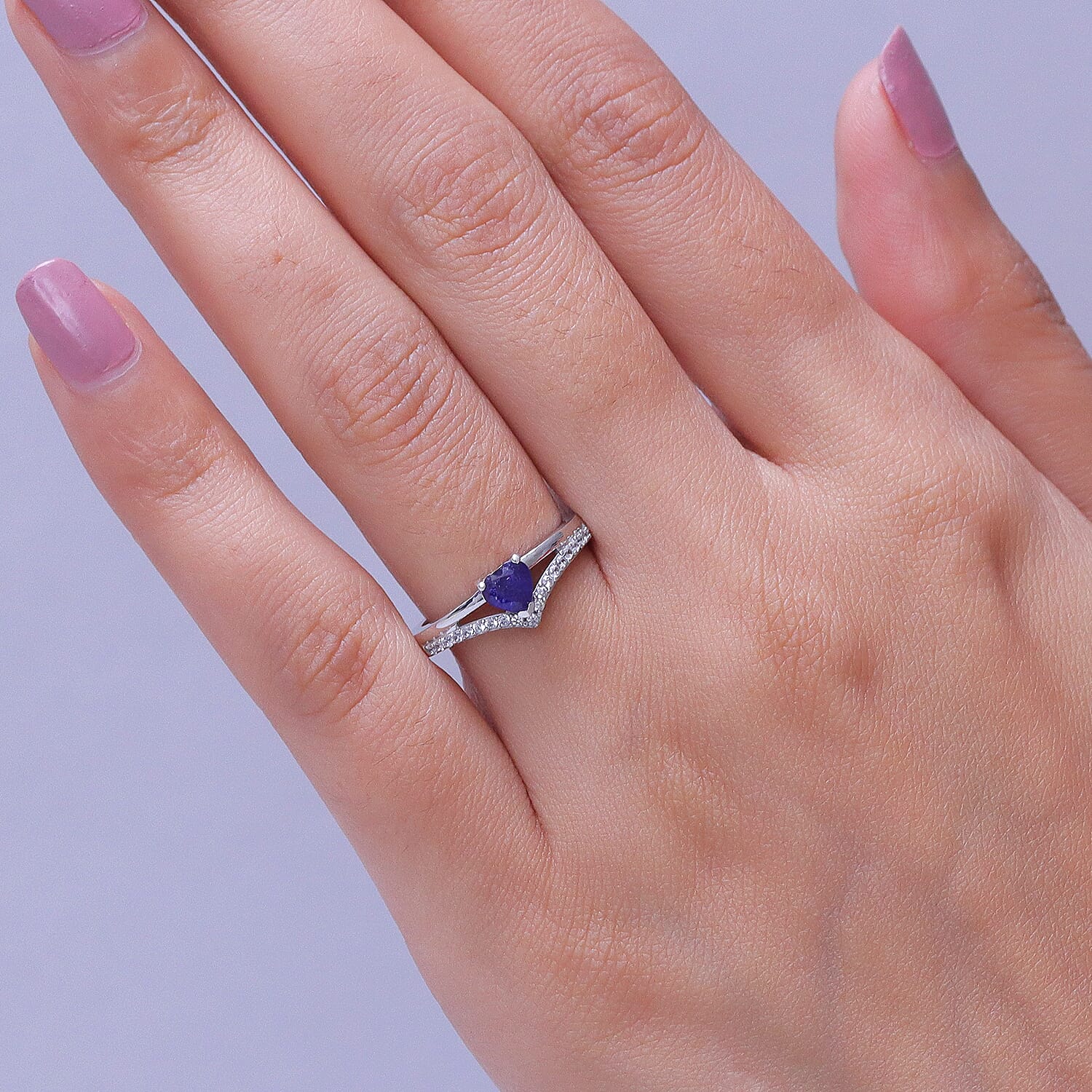 D'Joy White Zircon Fancy Ring in Sterling Silver