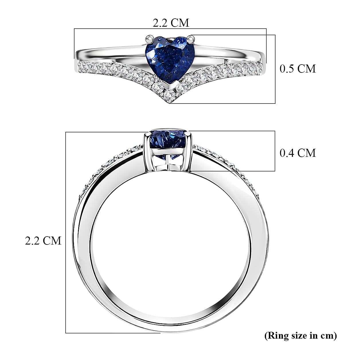 D'Joy White Zircon Fancy Ring in Sterling Silver