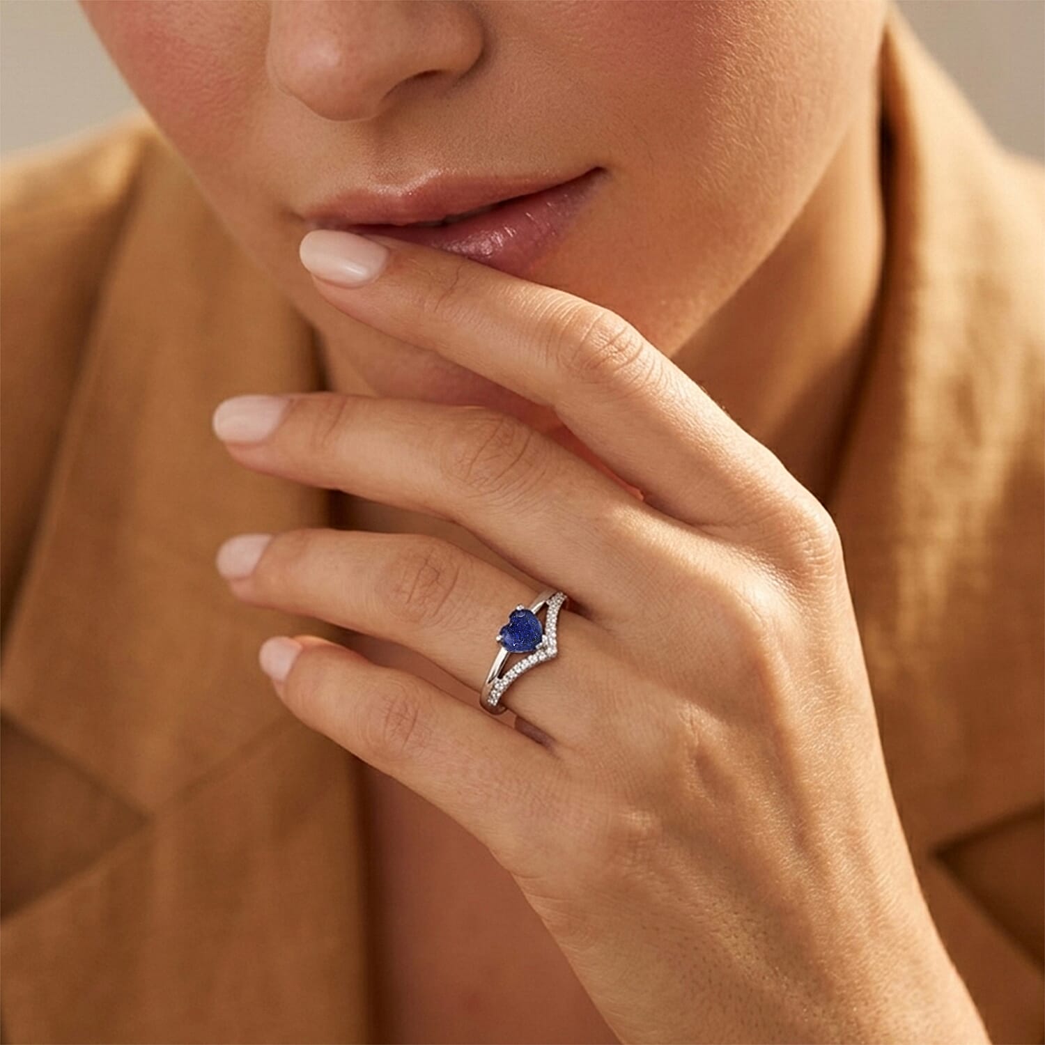 D'Joy White Zircon Fancy Ring in Sterling Silver