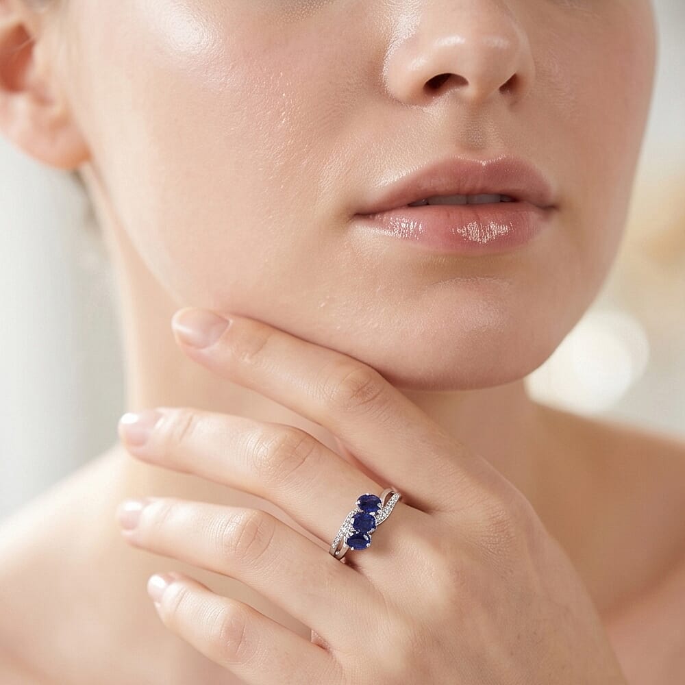 D'Joy White Zircon Fancy Ring in Sterling Silver