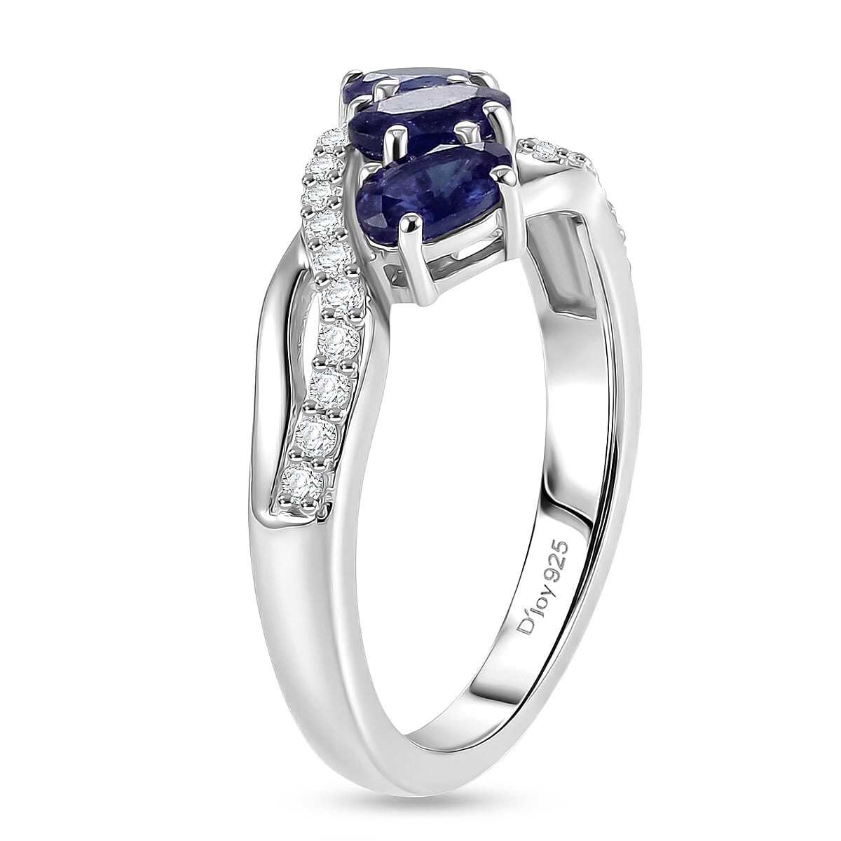 D'Joy White Zircon Fancy Ring in Sterling Silver