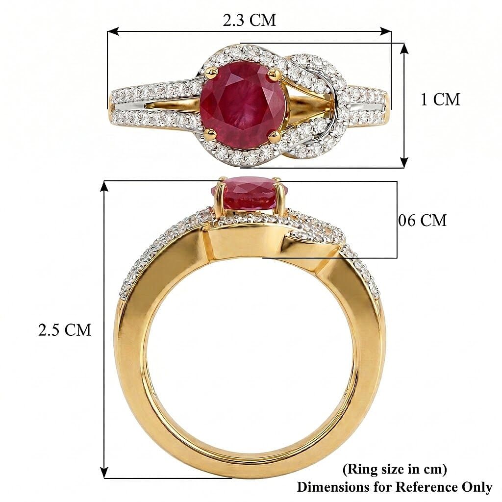 D'Joy African Ruby White Zircon Fancy Ring in Sterling Silver