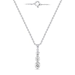 14K Yellow Gold White Diamond Pendant 0.50 Ct.