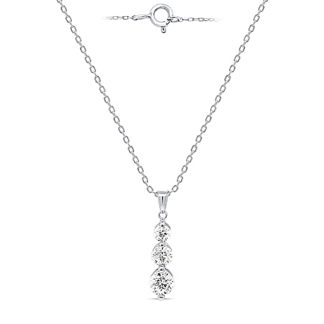 14K White Gold White Diamond Pendant 0.50 Ct.