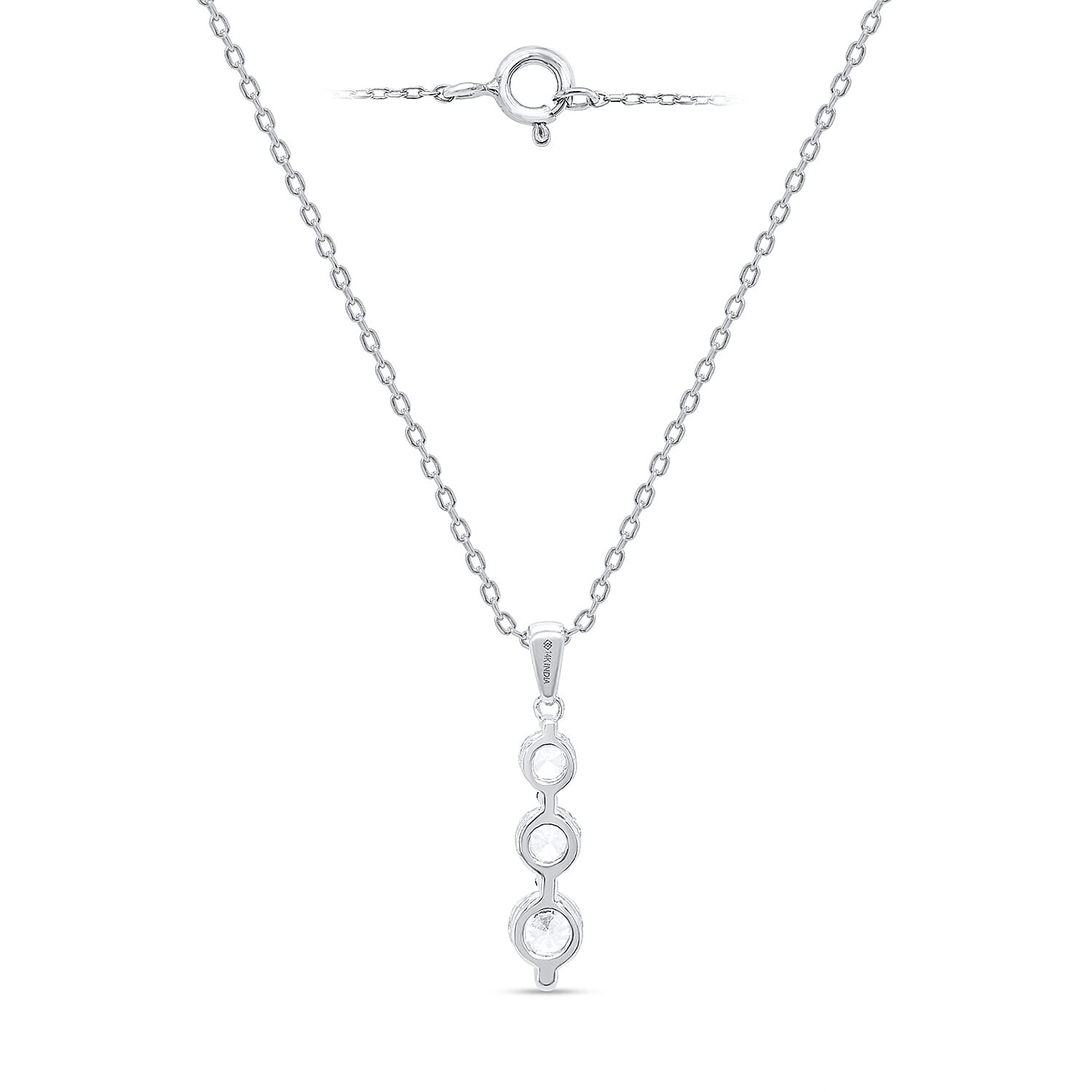 14K White Gold White Diamond Pendant 0.50 Ct.