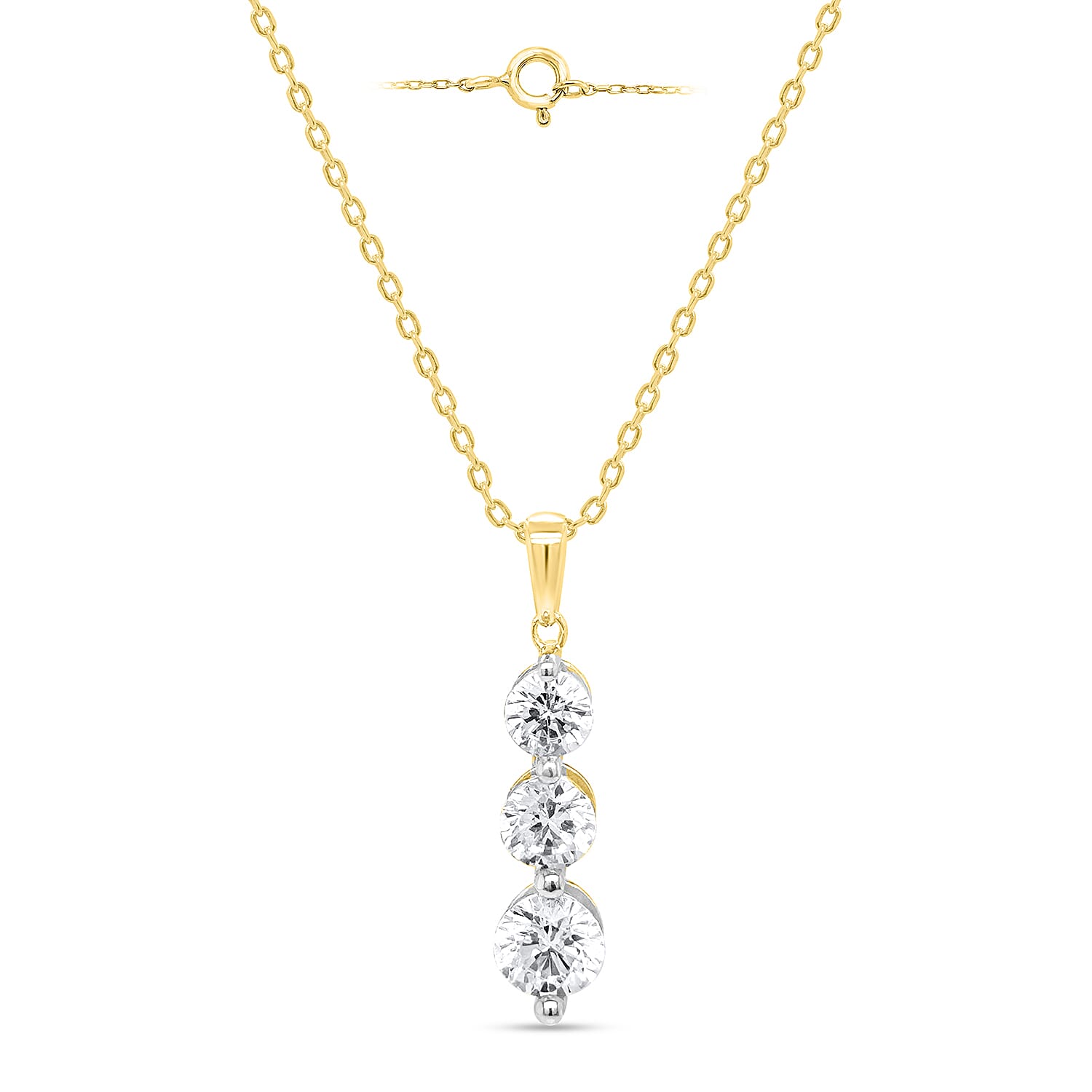 FIND OF THE MONTH- New York Close Out Deal-14K Yellow Gold Natural Diamond Pendant 1.00 Ct.