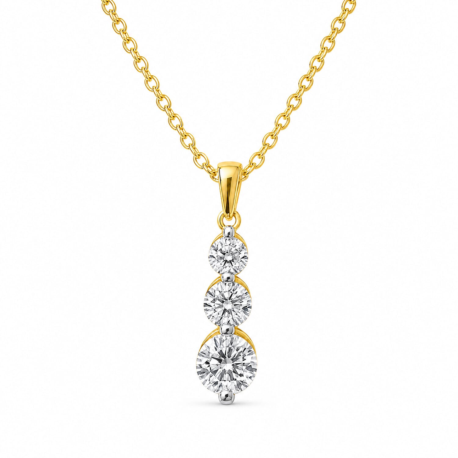 New York Close Out Deal-14K Yellow Gold Natural Diamond I1-I2-GH Pendant 1.00 Ct.