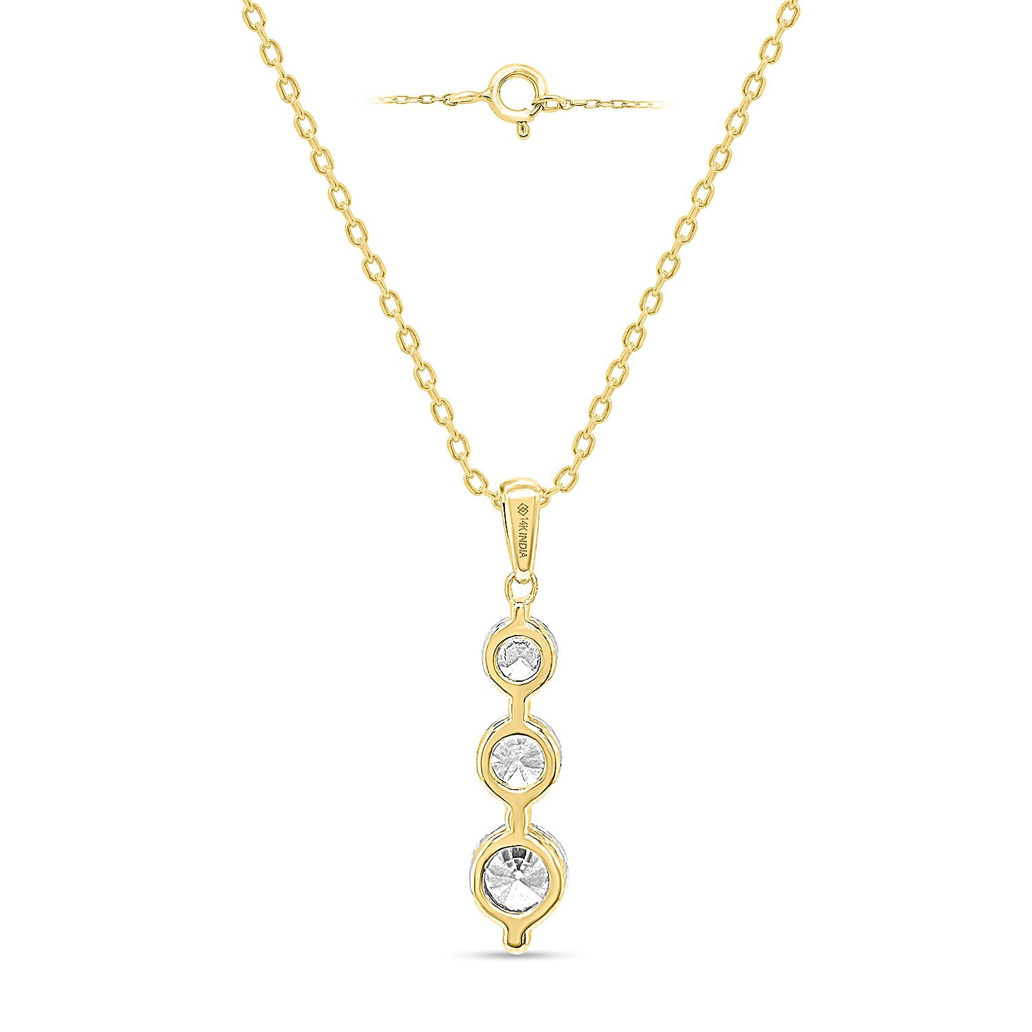 New York Close Out Deal-14K Yellow Gold Natural Diamond I1-I2-GH Pendant 1.00 Ct.