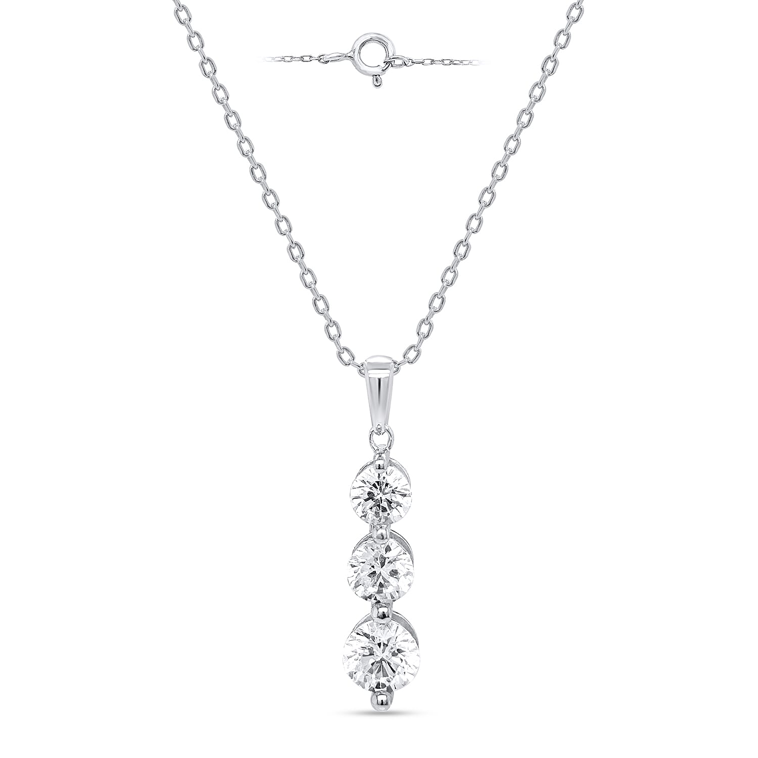 New York Close Out Deal-14K White Gold Natural Diamond I1-I2-GH Pendant 1.00 Ct.