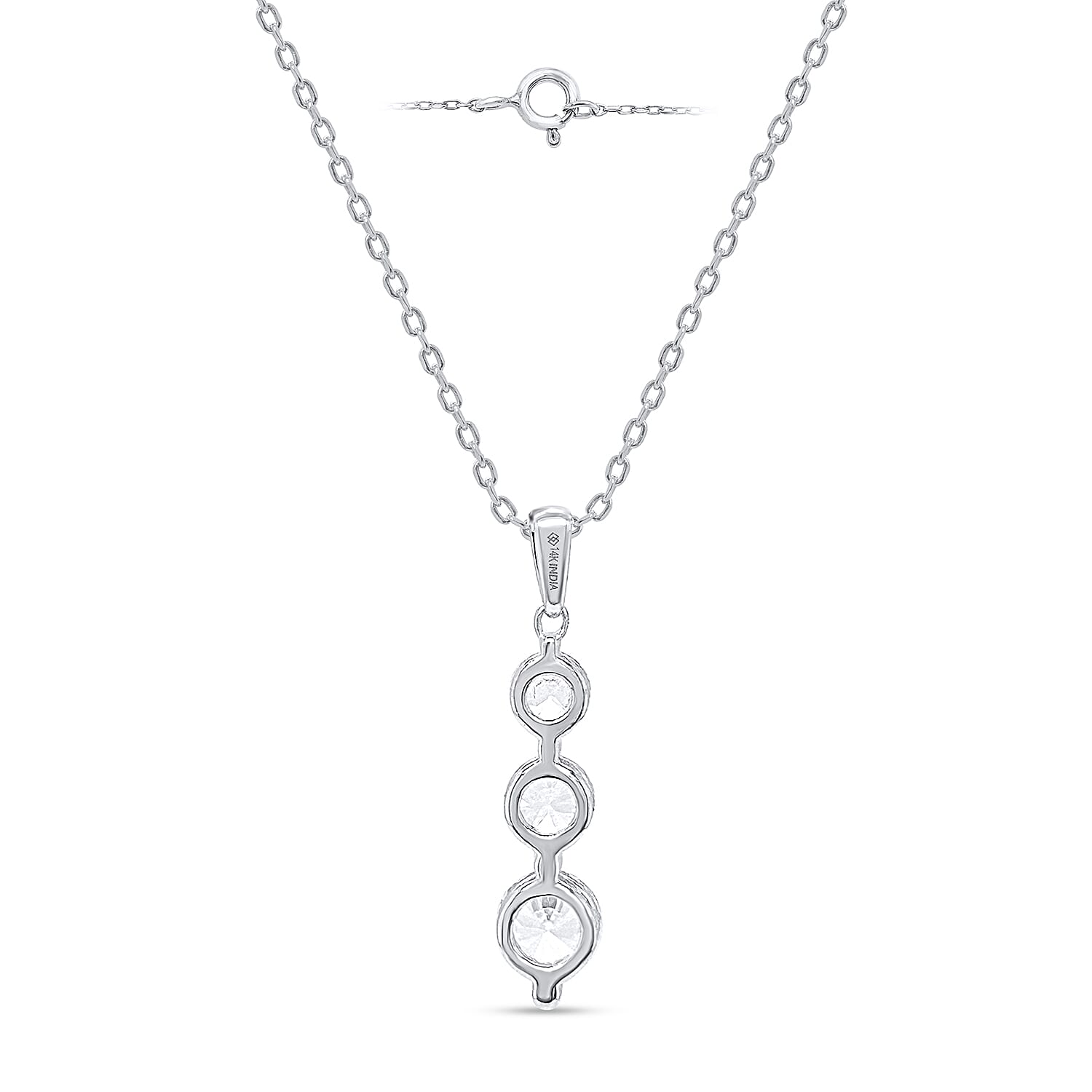 New York Close Out Deal-14K White Gold Natural Diamond I1-I2-GH Pendant 1.00 Ct.