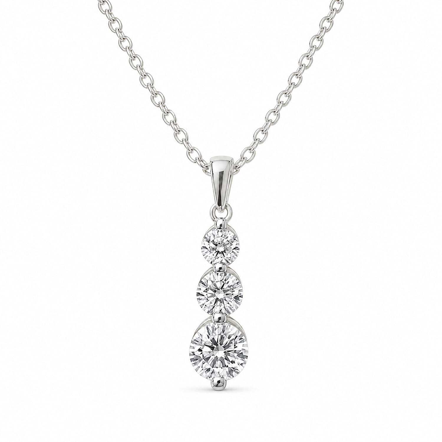 New York Close Out Deal-14K White Gold Natural Diamond I1-I2-GH Pendant 1.00 Ct.