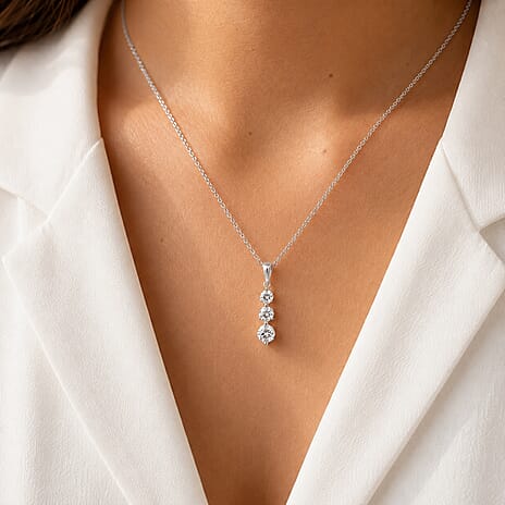 New York Close Out Deal-14K White Gold Natural Diamond I1-I2-GH Pendant 1.00 Ct.