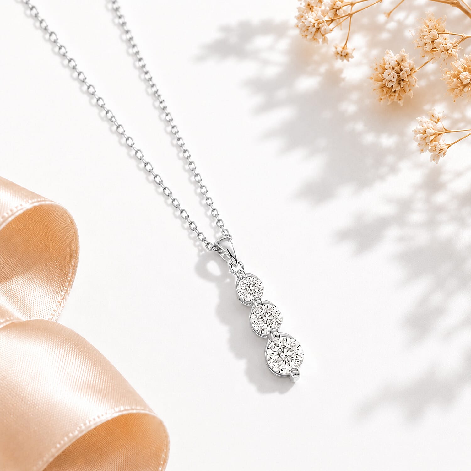 New York Close Out Deal-14K White Gold Natural Diamond I1-I2-GH Pendant 1.00 Ct.