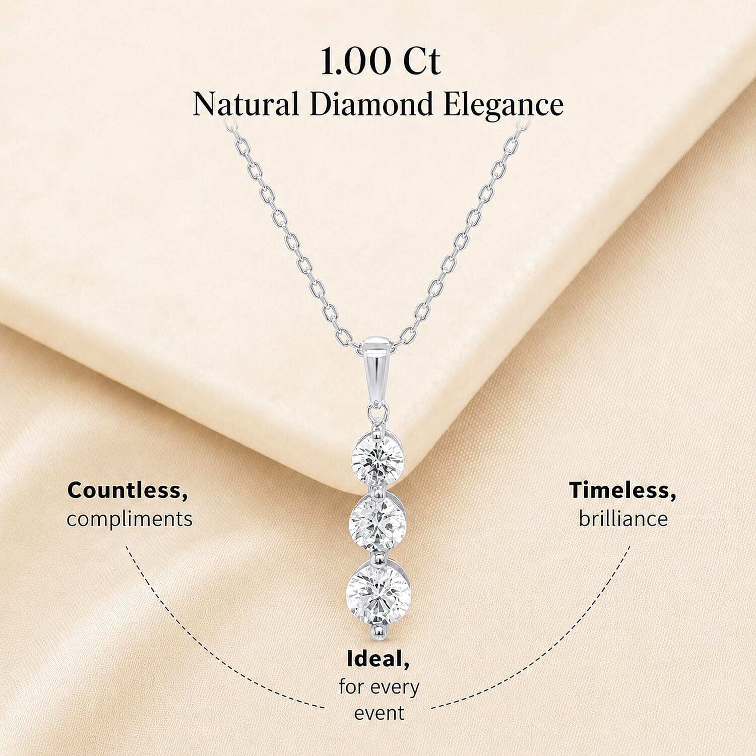New York Close Out Deal-14K White Gold Natural Diamond I1-I2-GH Pendant 1.00 Ct.