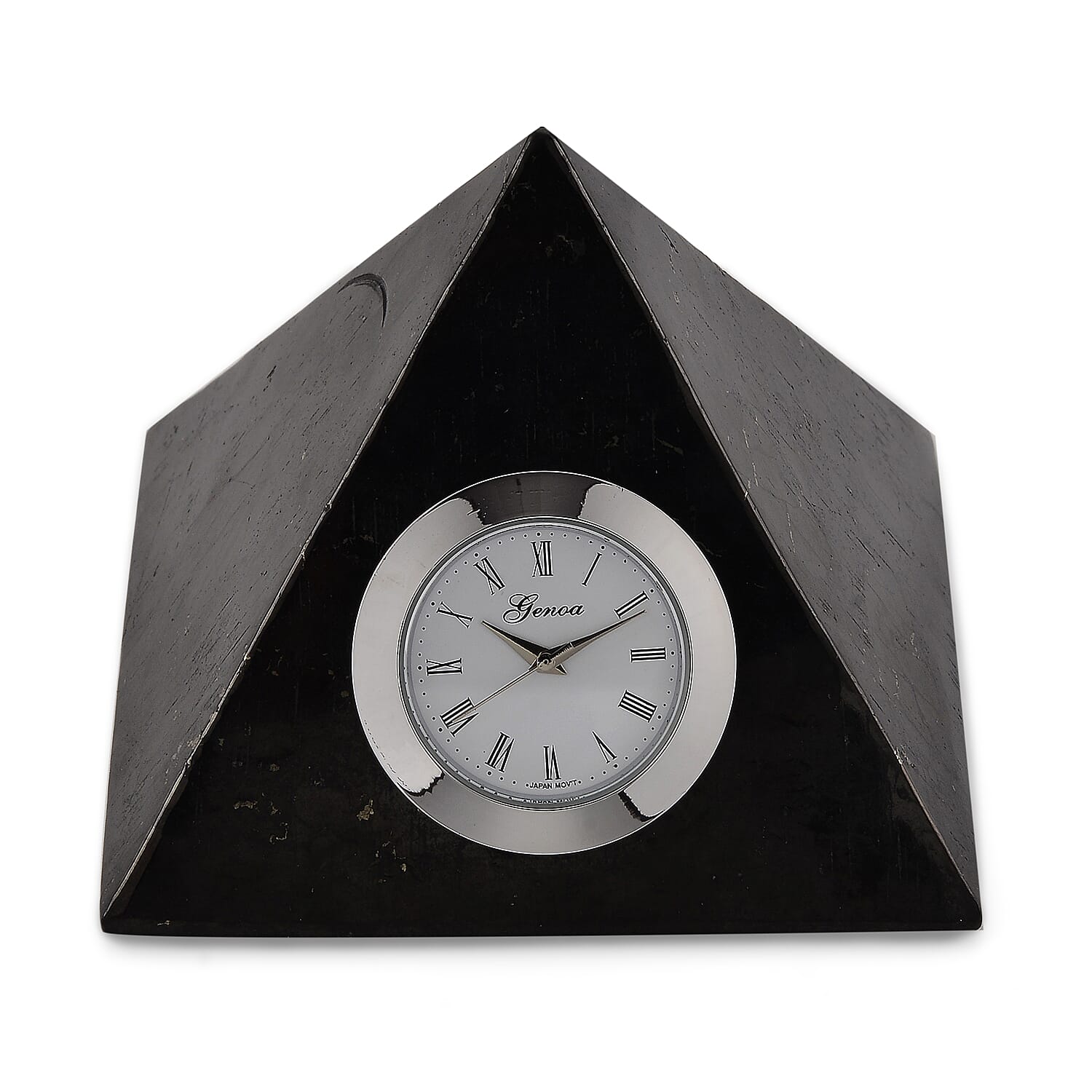 20TH Anniversary Exclusive - GENOA - Natural Shungite Pyramid Table Clock 1200.00 Ct