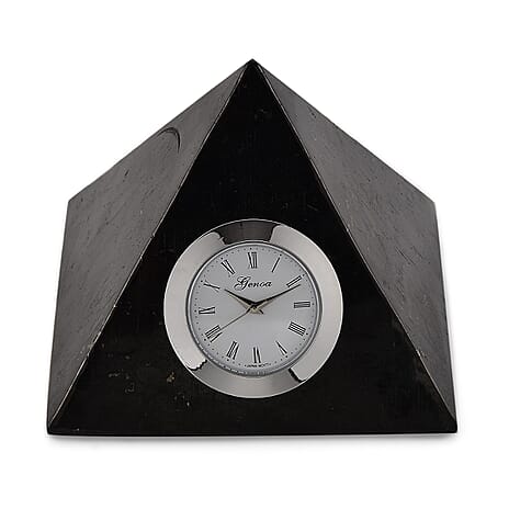 20TH Anniversary Exclusive - GENOA - Natural Shungite Pyramid Table Clock 1200.00 Ct