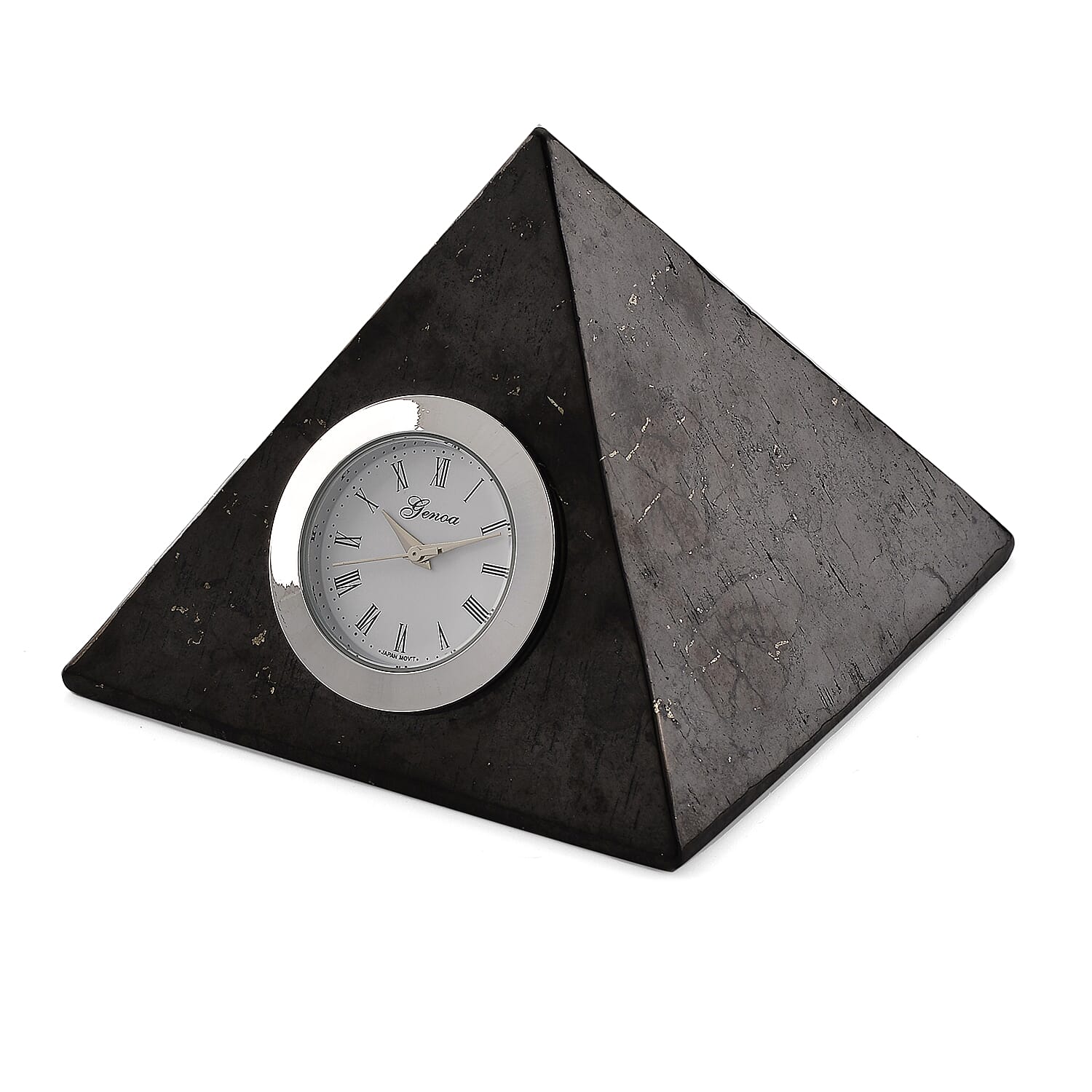 20TH Anniversary Exclusive - GENOA - Natural Shungite Pyramid Table Clock 1200.00 Ct