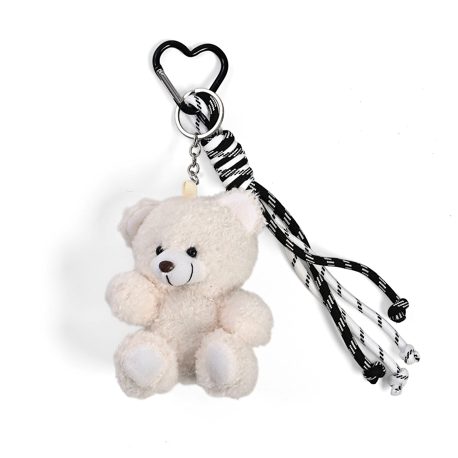 Set of 3 Teddy Bear Plush Keychains (24cm) - Khaki, Brown & White