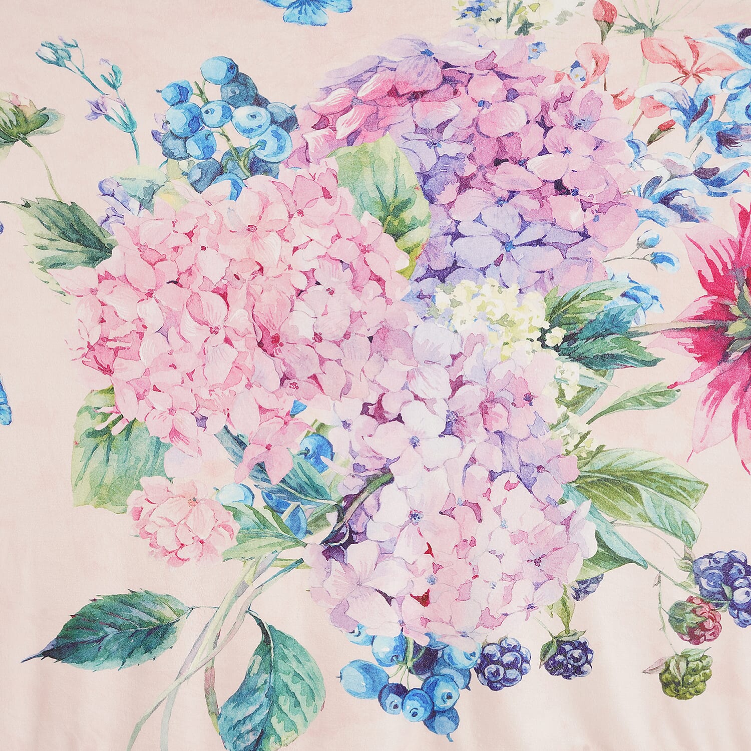 LIVMORE Single-Sided Digital Print Flannel Blanket (150x200cm)  Hydrangeas