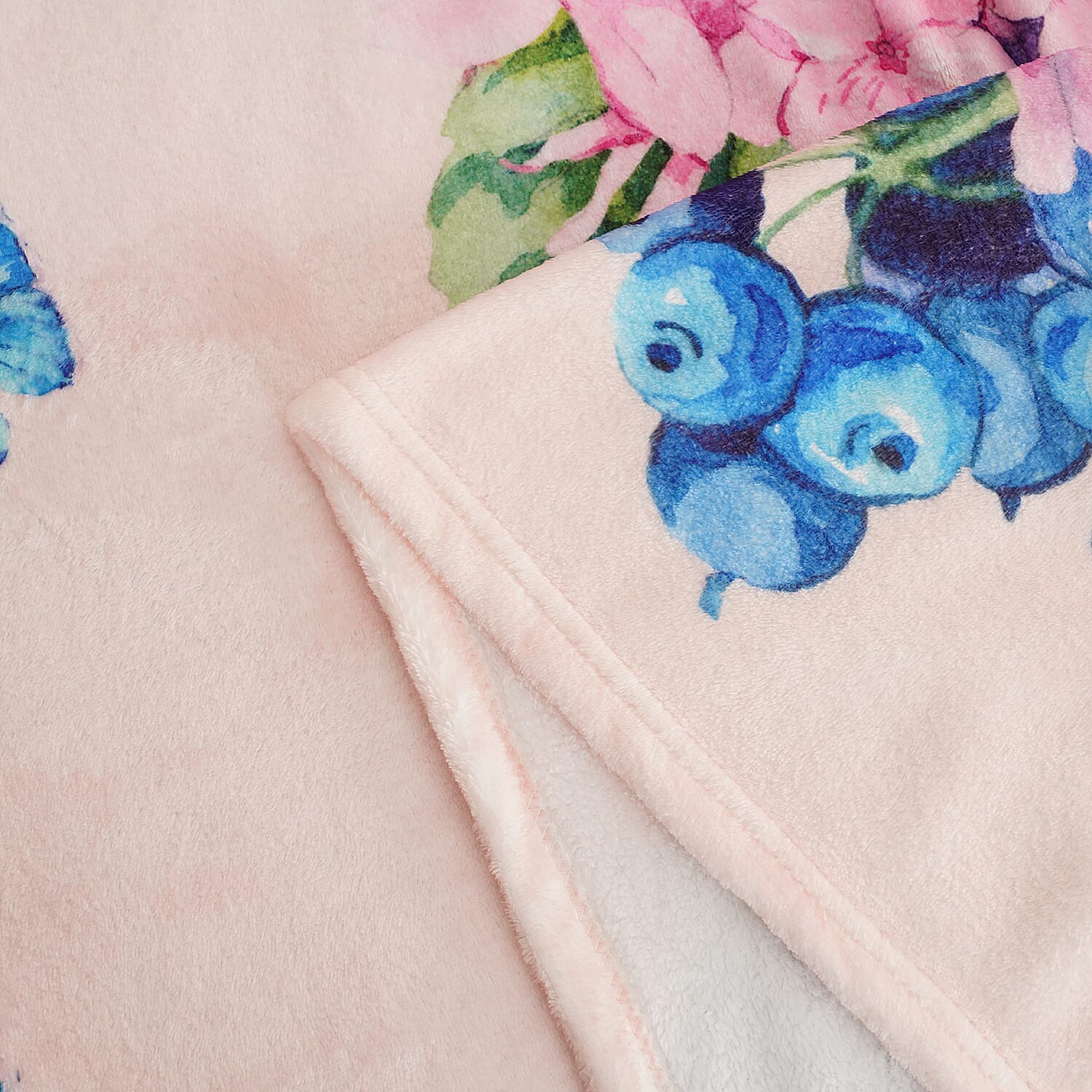 LIVMORE Single-Sided Digital Print Flannel Blanket (150x200cm)  Hydrangeas