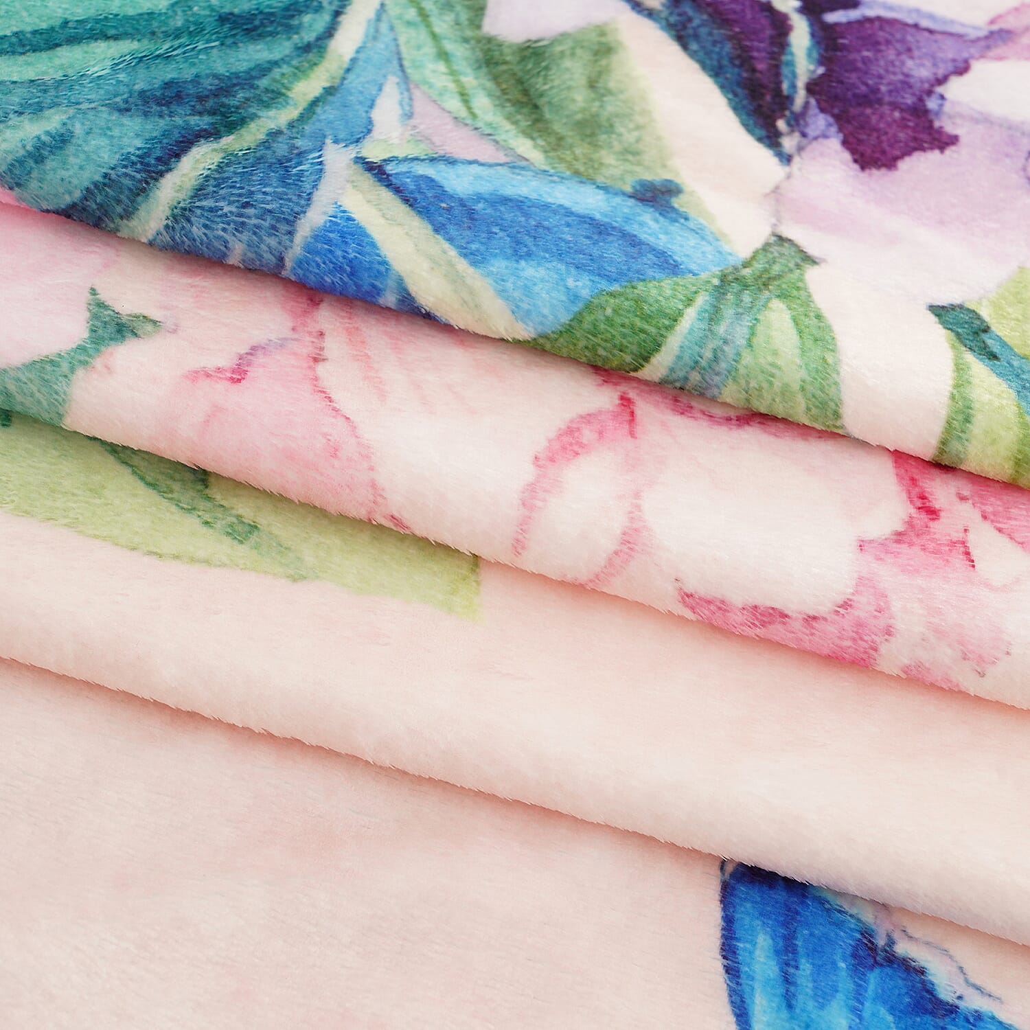 LIVMORE Single-Sided Digital Print Flannel Blanket (150x200cm)  Hydrangeas