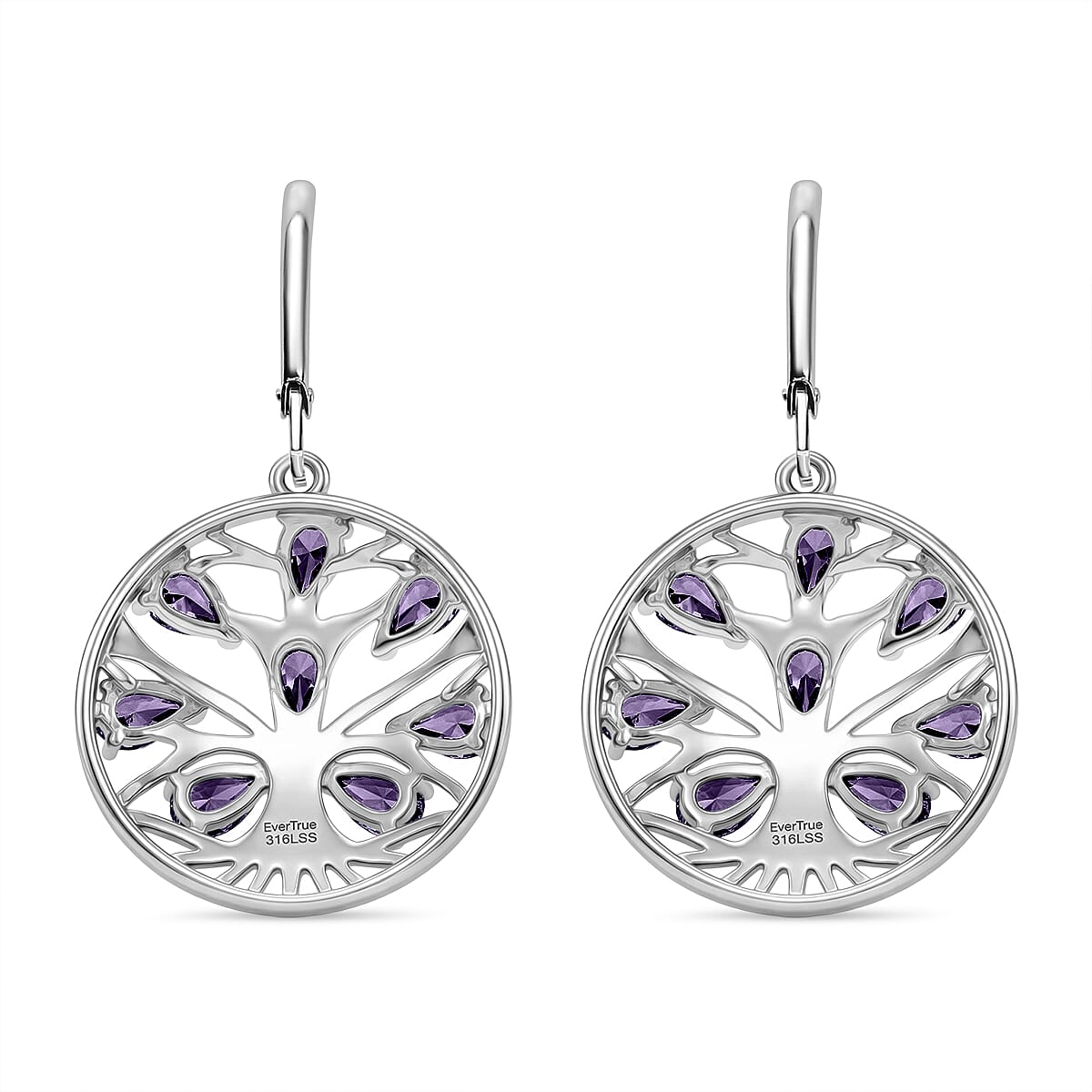 EverTrue - African Amethyst Earring with Lever Back 3.34 Ct.