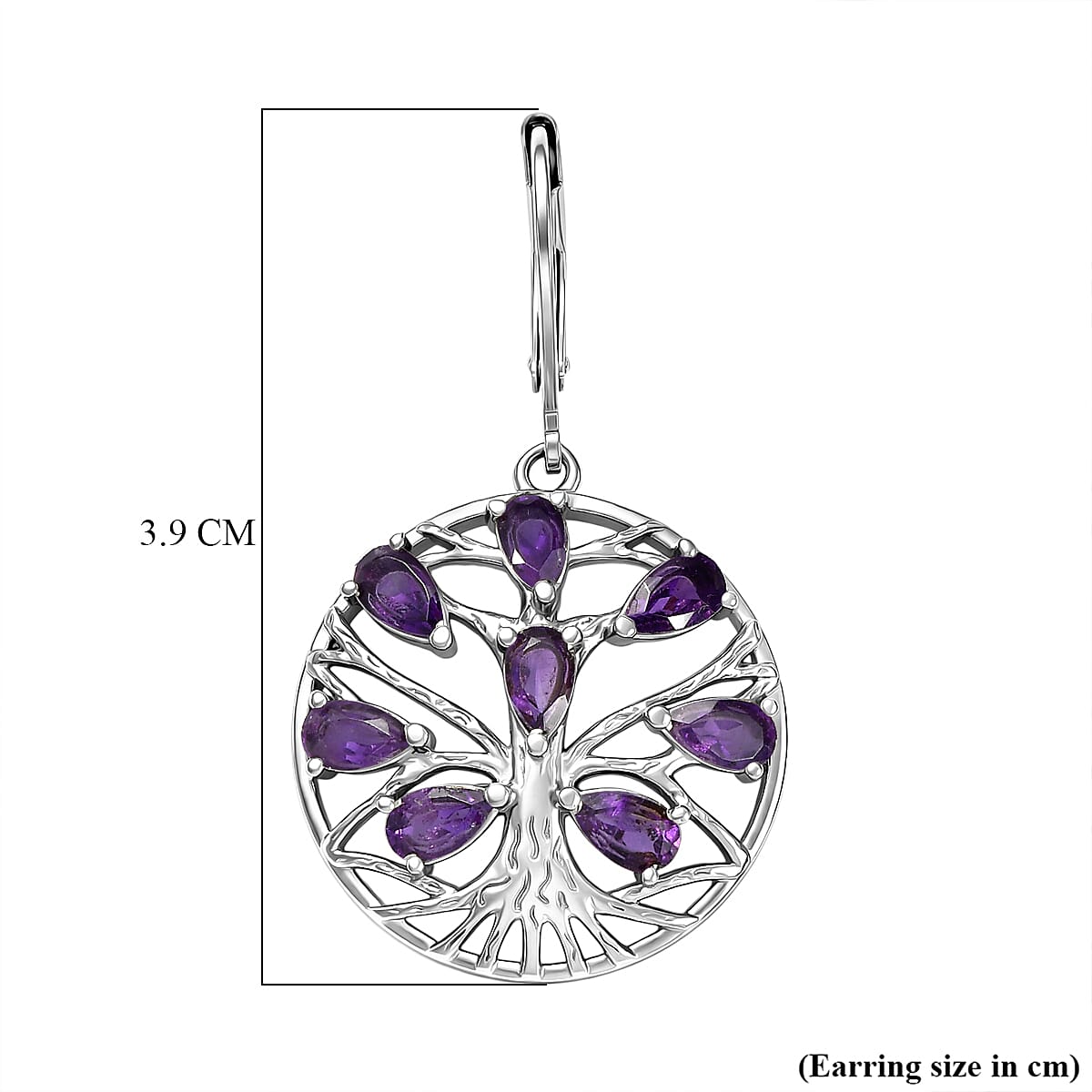 EverTrue - African Amethyst Earring with Lever Back 3.34 Ct.