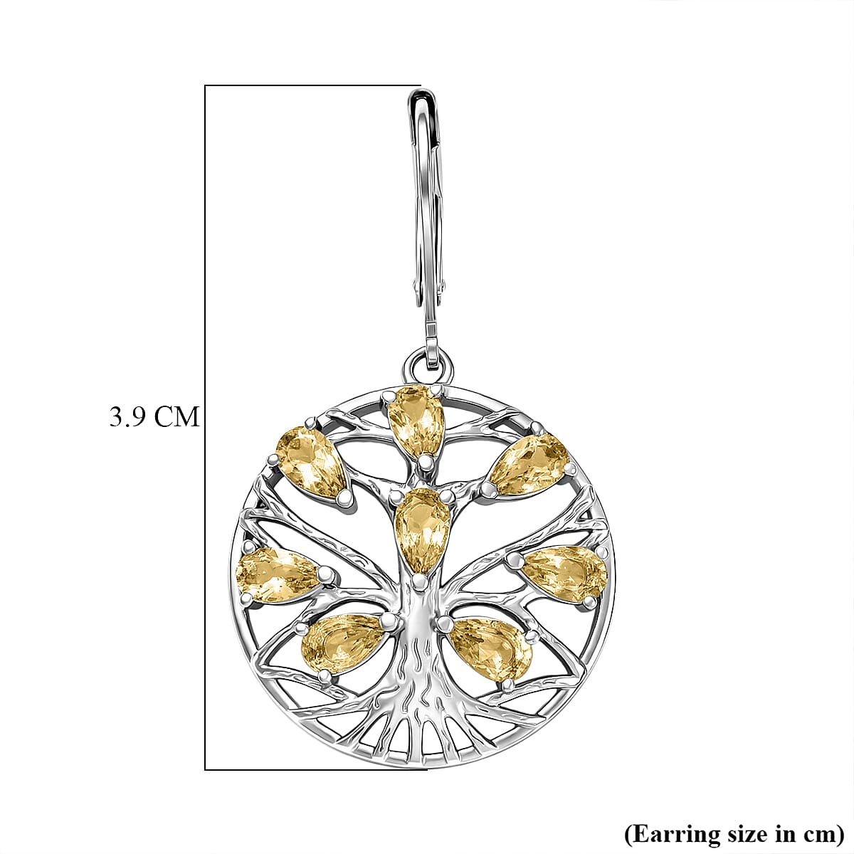 EverTrue - Citrine Earring with Lever Back 3.22 Ct.