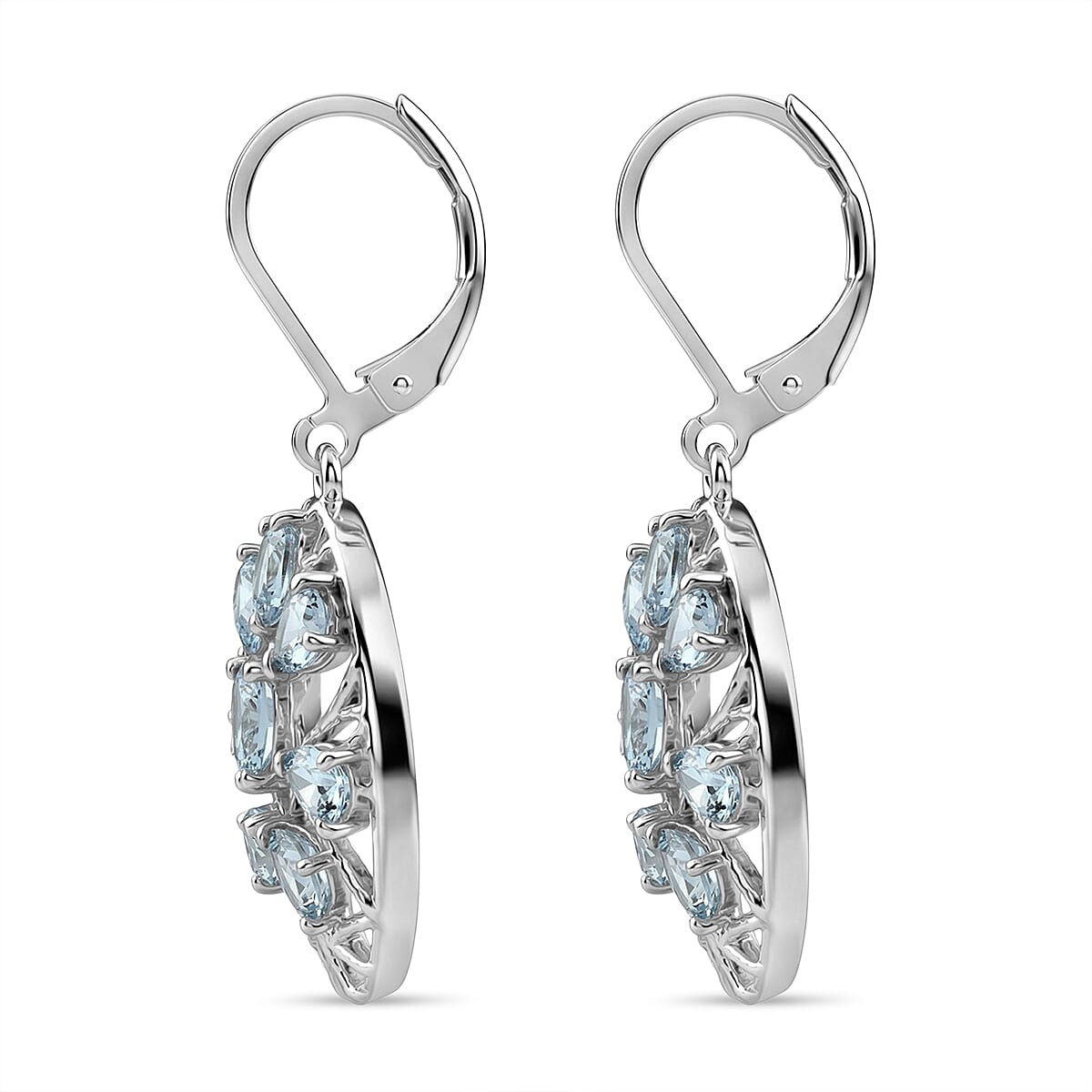 EverTrue - Skyblue Topaz Earring with Lever Back 3.90 Ct.