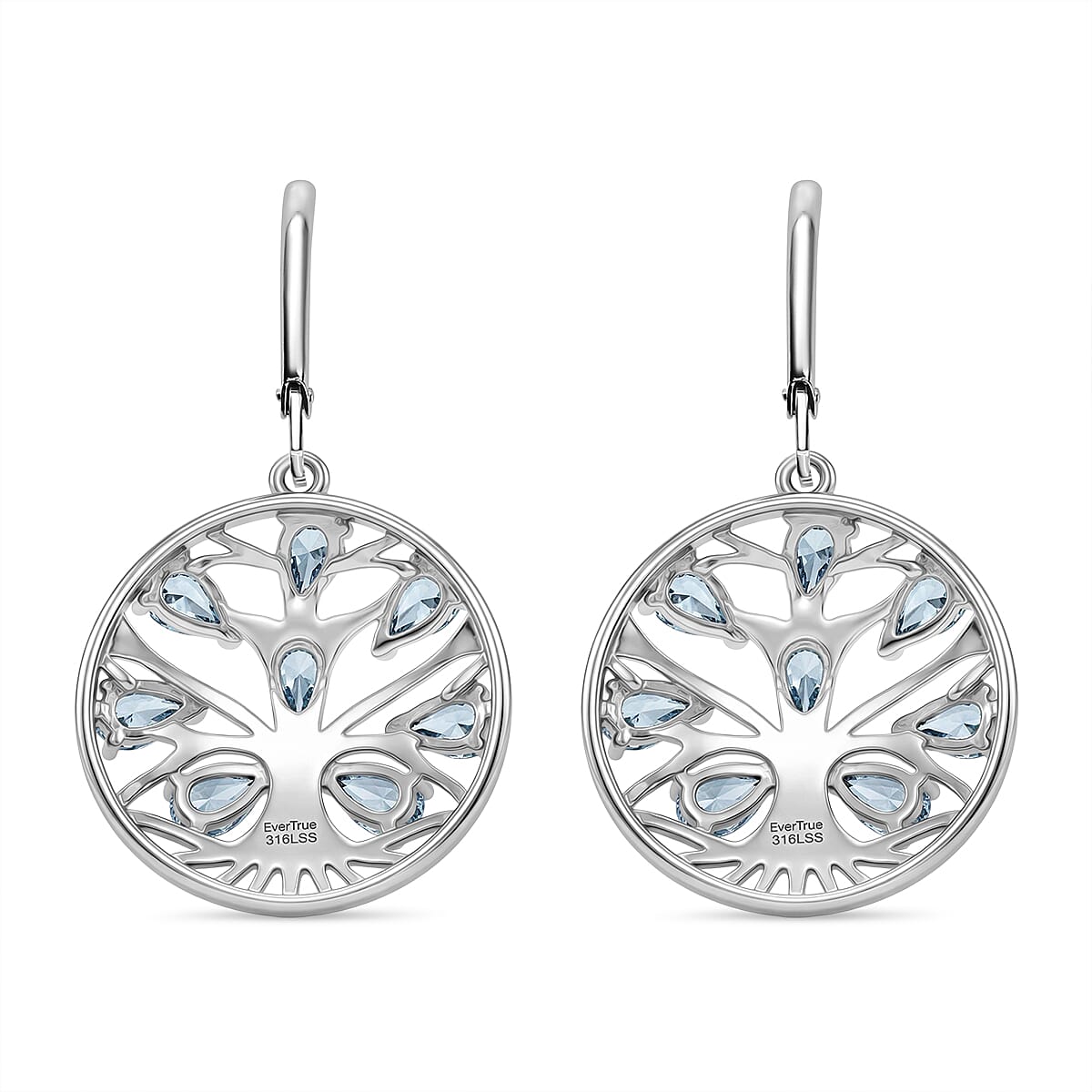 EverTrue - Skyblue Topaz Earring with Lever Back 3.90 Ct.