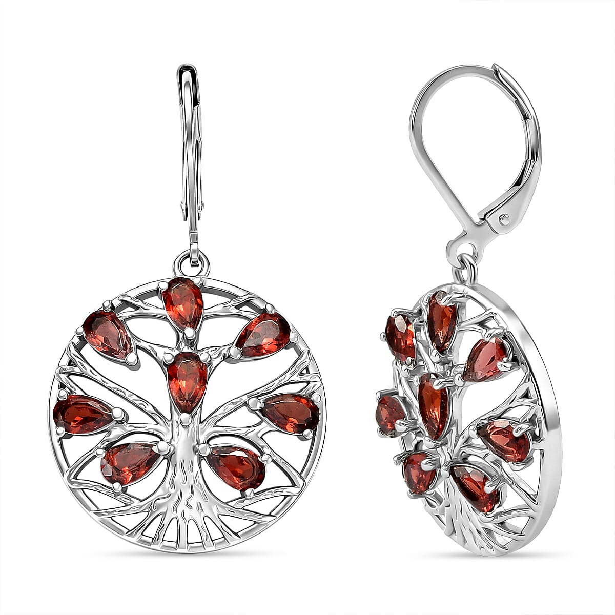 EverTrue - Red Garnet Earring with Lever Back 4.28 Ct.