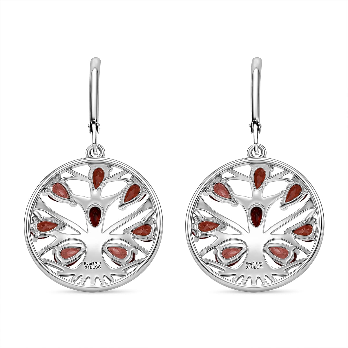EverTrue - Red Garnet Earring with Lever Back 4.28 Ct.