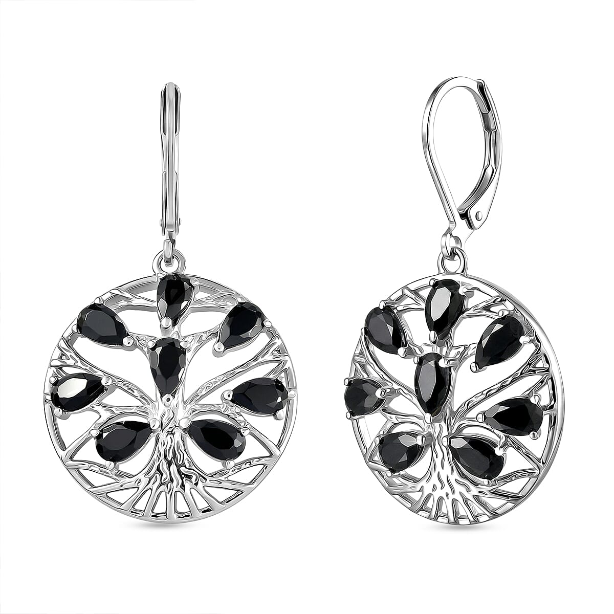 EverTrue - Black Spinel Earring with Lever Back 4.72 Ct.