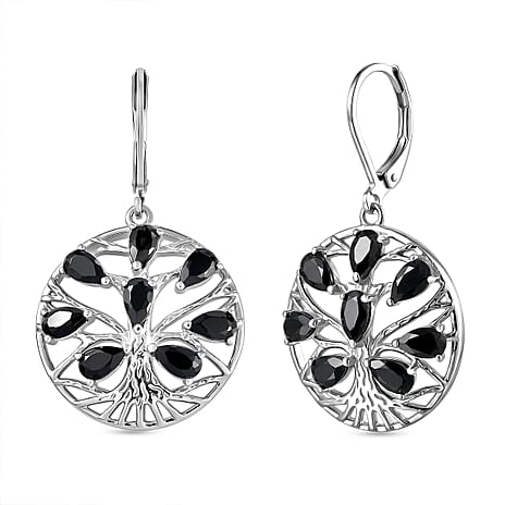 EverTrue - Black Spinel Earring with Lever Back 4.72 Ct.