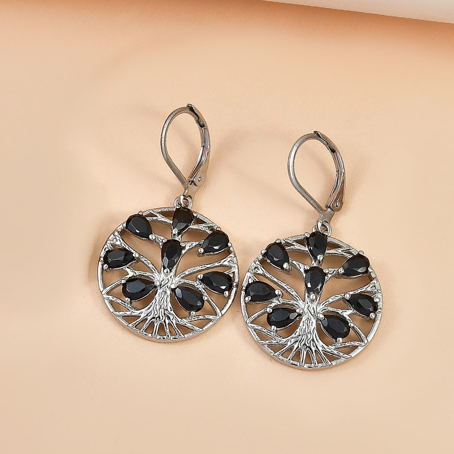 EverTrue - Black Spinel Earring with Lever Back 4.72 Ct.