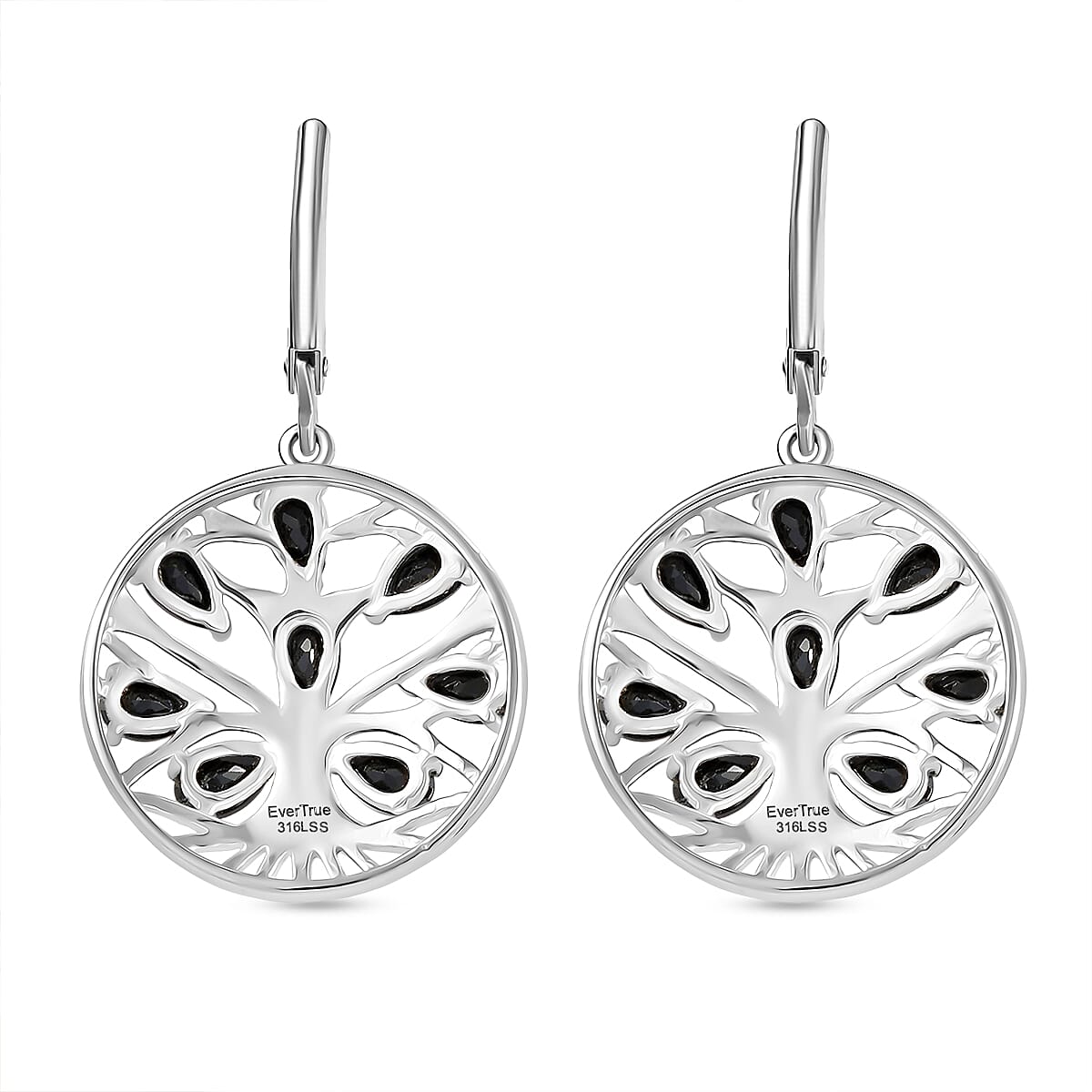 EverTrue - Black Spinel Earring with Lever Back 4.72 Ct.