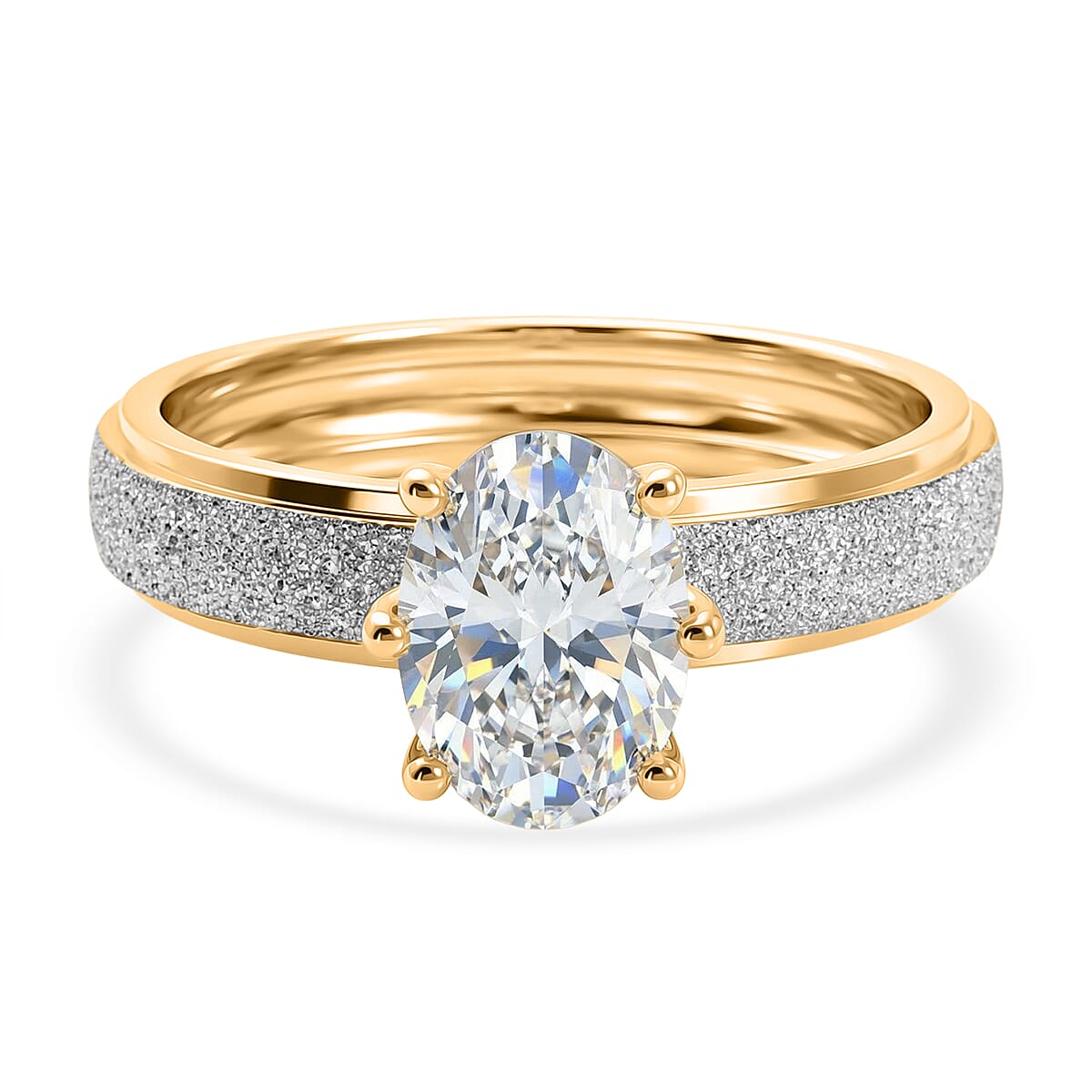 Luxuriant SI-G-H Lab Grown Diamond Solitaire Ring in 18K Vermeil Yellow Gold Plated & Rhodium Overlay Sterling Sterling Silver 1.07  Ct.