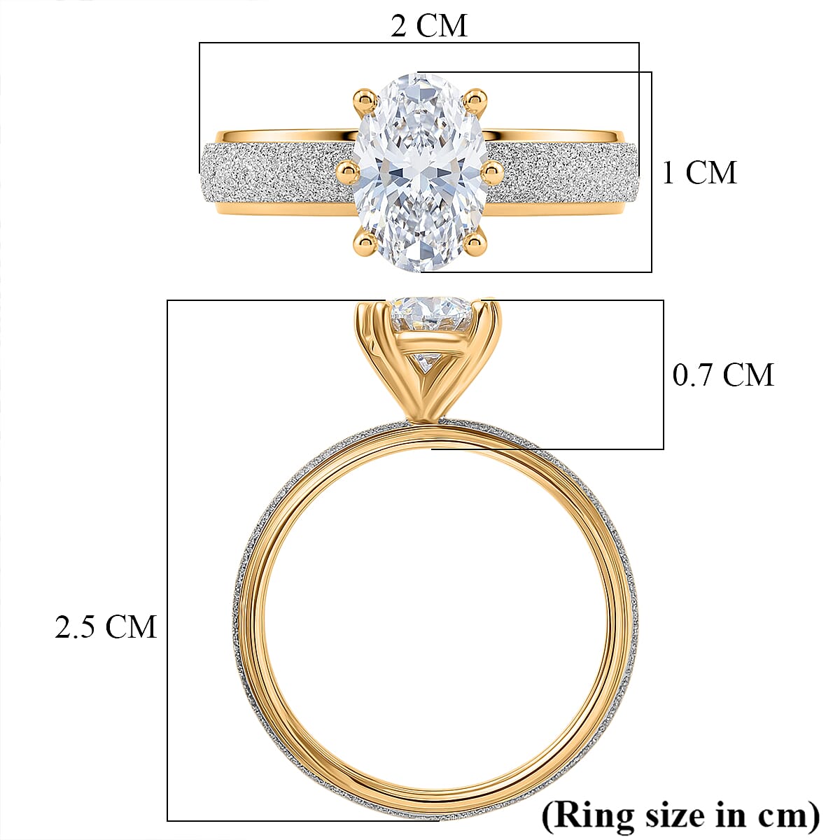 Luxuriant SI-G-H Lab Grown Diamond Solitaire Ring in 18K Vermeil Yellow Gold Plated & Rhodium Overlay Sterling Sterling Silver 1.07  Ct.