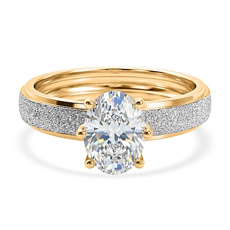LUXURIANT 1 Ct. Lab Grown Diamond Oval Cut Solitaire Ring in 18K Vermeil Yellow Gold Overlay Sterling Silver (SI-GH) LUXURIANT 1 Ct. Lab Grown Diamond Oval Cut Solitaire Ring in 18K Vermeil Yellow Gold Overlay Sterling Silver (SI-GH)